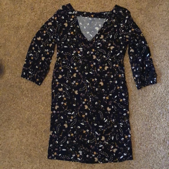 GAP black flowered dress-Size Small - Picture 2 of 5